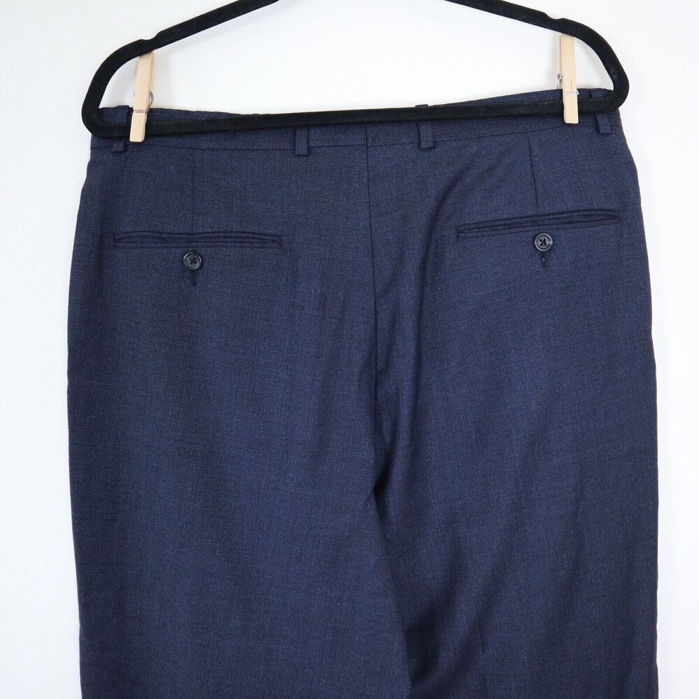 Vintage Burberry London Men's Size 34 Trouser Marled Navy Blue Pants - Picture 9 of 10